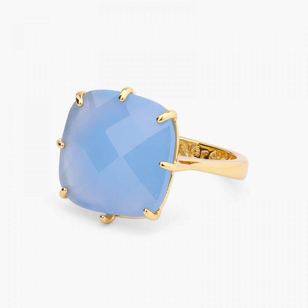 SKY BLUE DIAMANTINE SQUARE SOLITAIRE RING