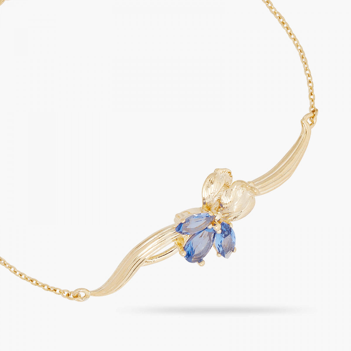 GOLD IRIS AND BLUE CRYSTAL FINE BRACELET