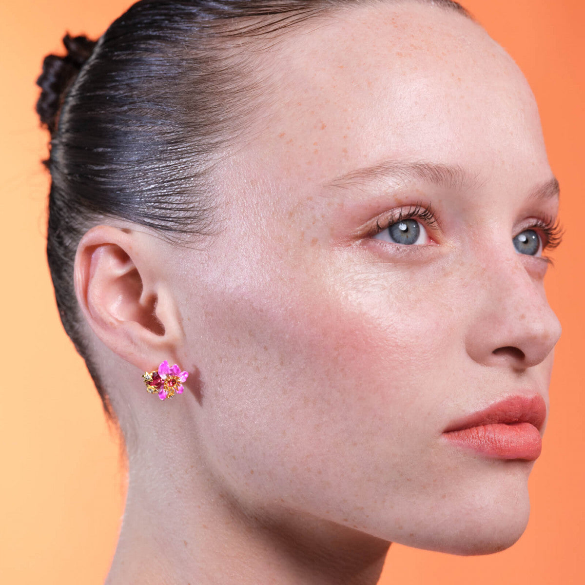 PURPLE BAUHINIA FLOWER SLEEPER EARRINGS
