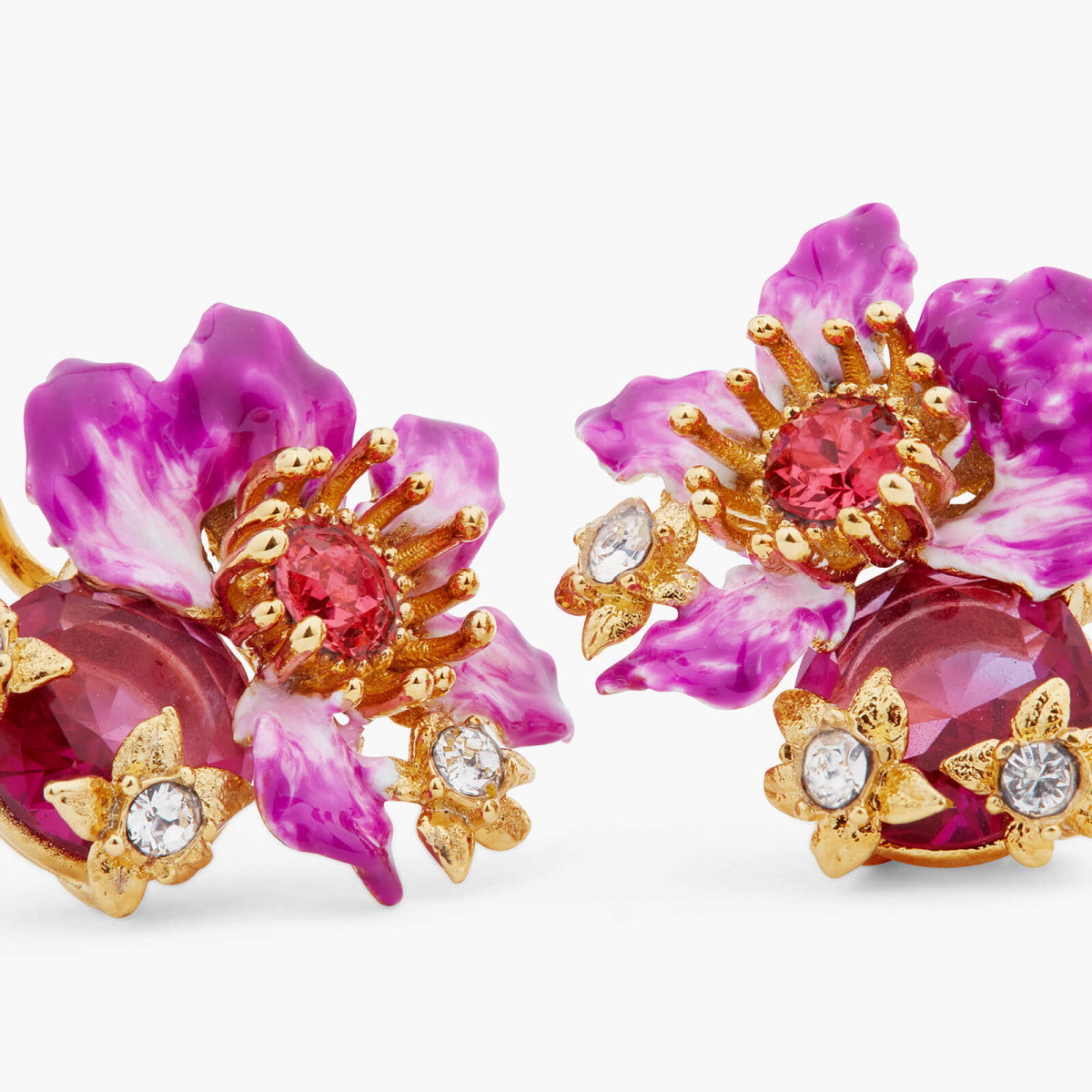 PURPLE BAUHINIA FLOWER SLEEPER EARRINGS