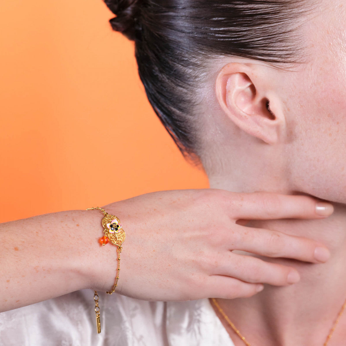 TIARÉ FLOWER AND PHYSALIS THIN BRACELET