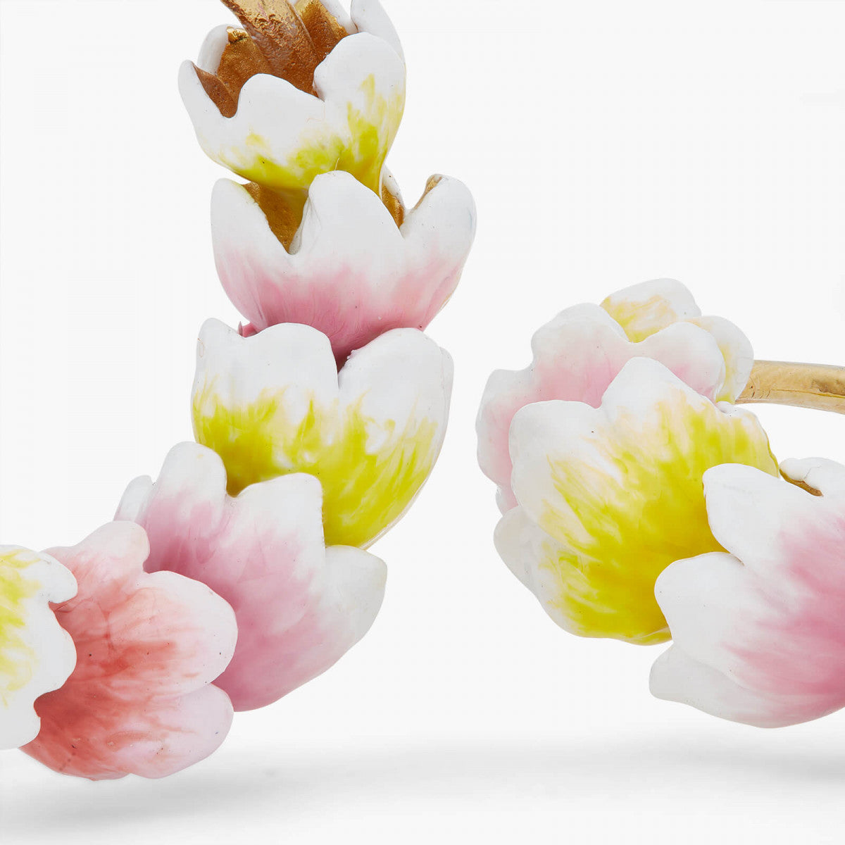 WHITE AND PURPLE CROCUS HOOP-EARRINGS