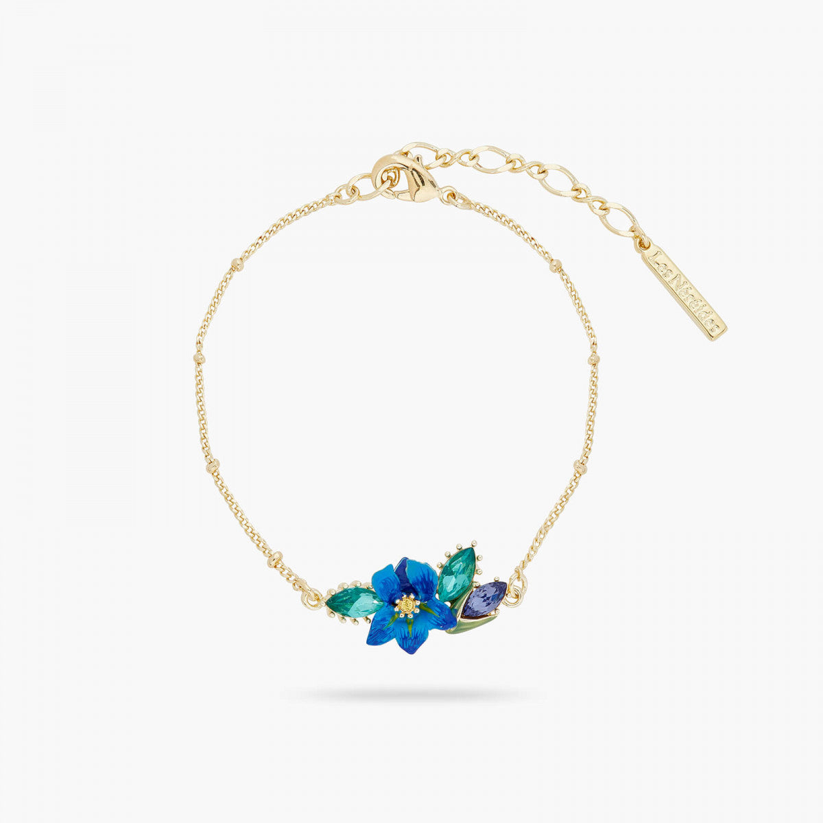 SIBERIAN IRIS AND FACETED GLASS ADJUSTABLE RING