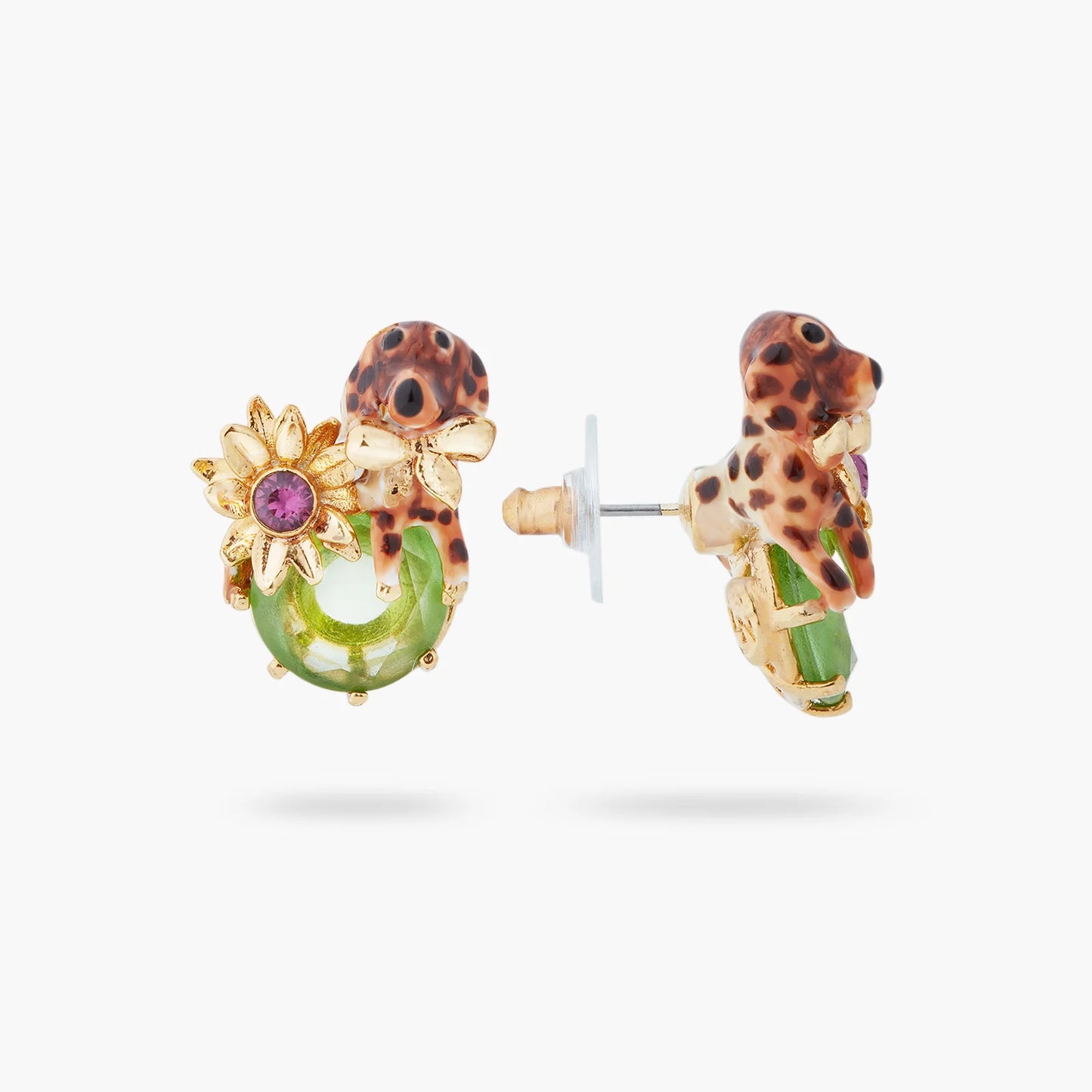 DACHSHUND AND STONE EARRINGS