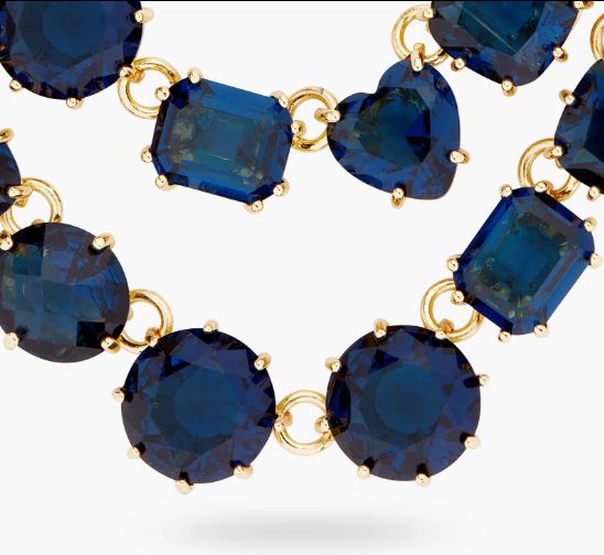 OCEAN BLUE DIAMANTINE LUXURIOUS DOUBLE-ROW NECKLACE