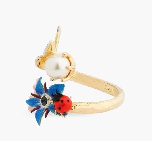 WONDERFUL VEGETABLE GARDEN AND MOTHER-OF-PEARL ADJUSTABLE RING