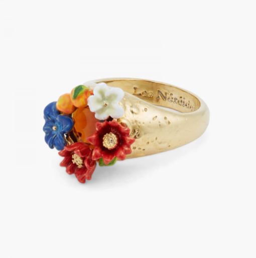 FLOWER AND CLEMENTINE COCKTAIL RING