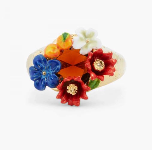 FLOWER AND CLEMENTINE COCKTAIL RING