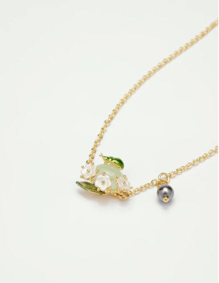 Blueberry and scarab beetle fine bracelet