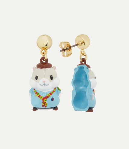 Scout hamster post earrings
