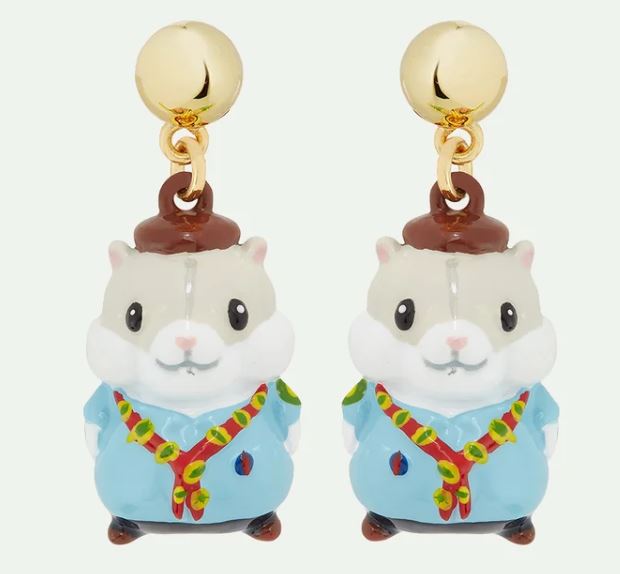 Scout hamster post earrings
