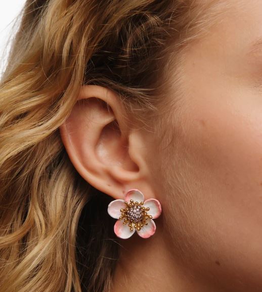 Apple blossom post earrings