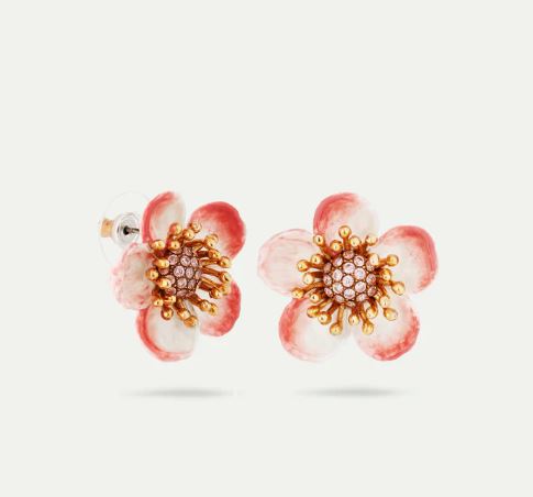 Apple blossom post earrings