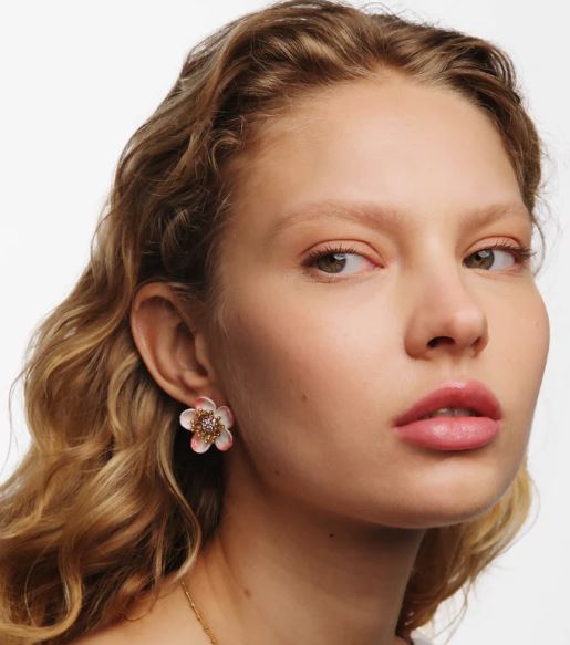 Apple blossom post earrings