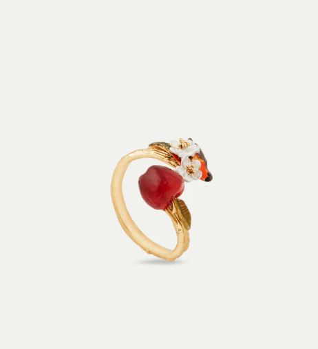 Robin and apple adjustable ring