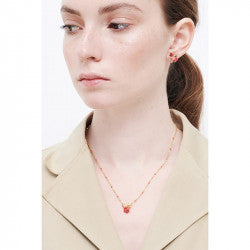 ROSE BUD AND GOLDEN LEAVES PENDANT NECKLACE