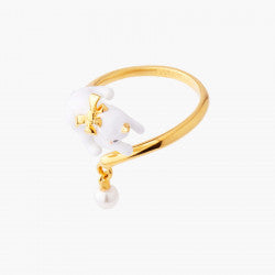 KITTY AND PEARL ADJUSTABLE RING