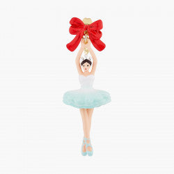 BALLERINA AND RED BOWS CLIP-ON EARRINGS