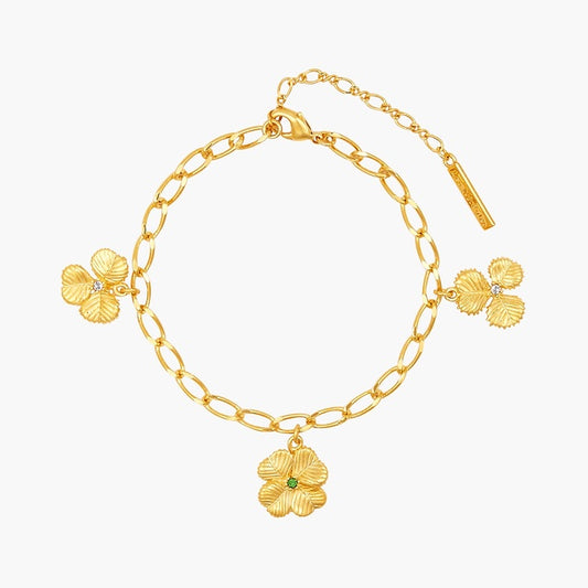CLOVER AND CRYSTAL THIN BRACELET