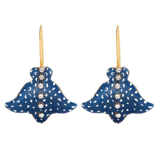 SPECKLED EAGLE RAY HOOK EARRINGS
