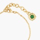 Emerald Green Heart Stone Diamantine thin bracelet