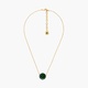 Emerald Green Round Stone Diamantine pendant necklace