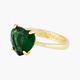 EMERALD GREEN HEART STONE DIAMANTINE SOLITAIRE RING