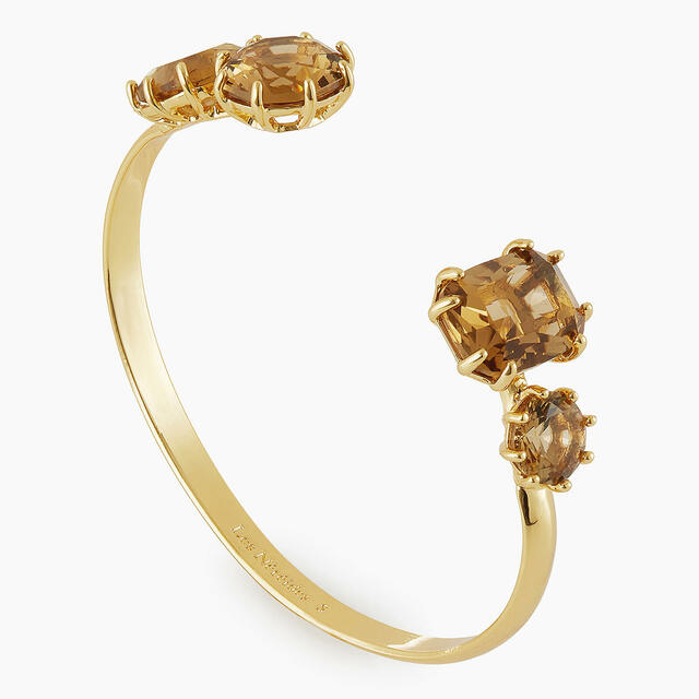 Golden brown diamantine 4 stone bangle bracelet