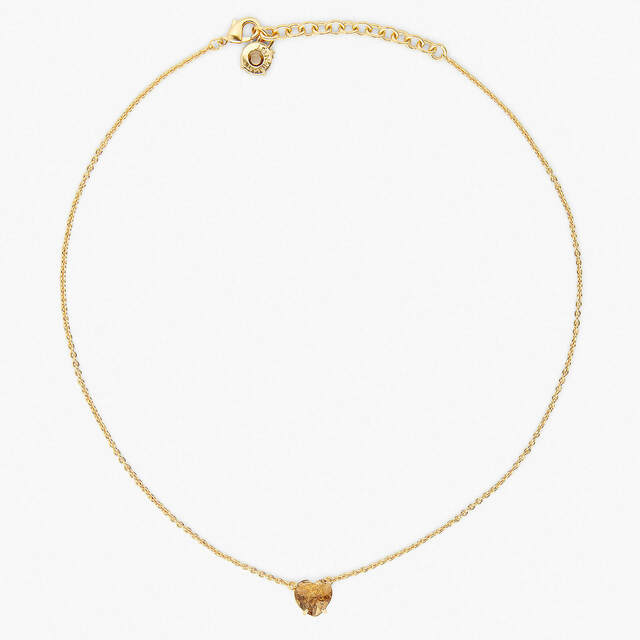 Golden brown diamantine heart necklace