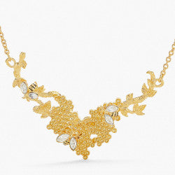 HONEYCOMBS AND BEES COLLAR NECKLACE