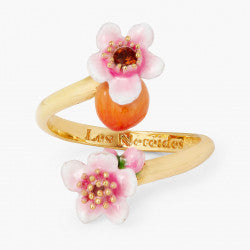 APRICOT AND FLOWERS ADJUSTABLE RING