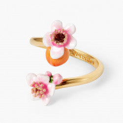 APRICOT AND FLOWERS ADJUSTABLE RING
