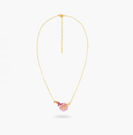 DAMAGE LUPINE AND LOTUS FLOWER STATEMENT NECKLACE
