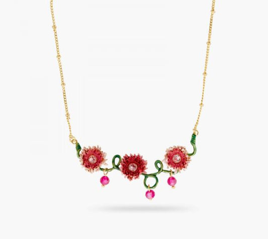 CHRYSANTHEMUM AND STEM STATEMENT NECKLACE
