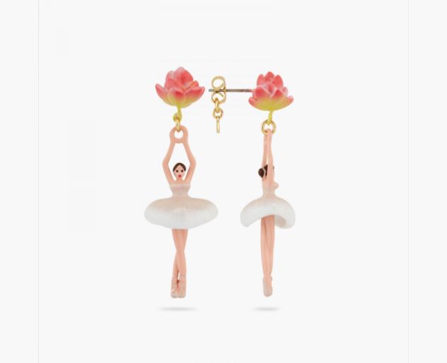 LOTUS FLOWER BALLERINA POST EARRINGS