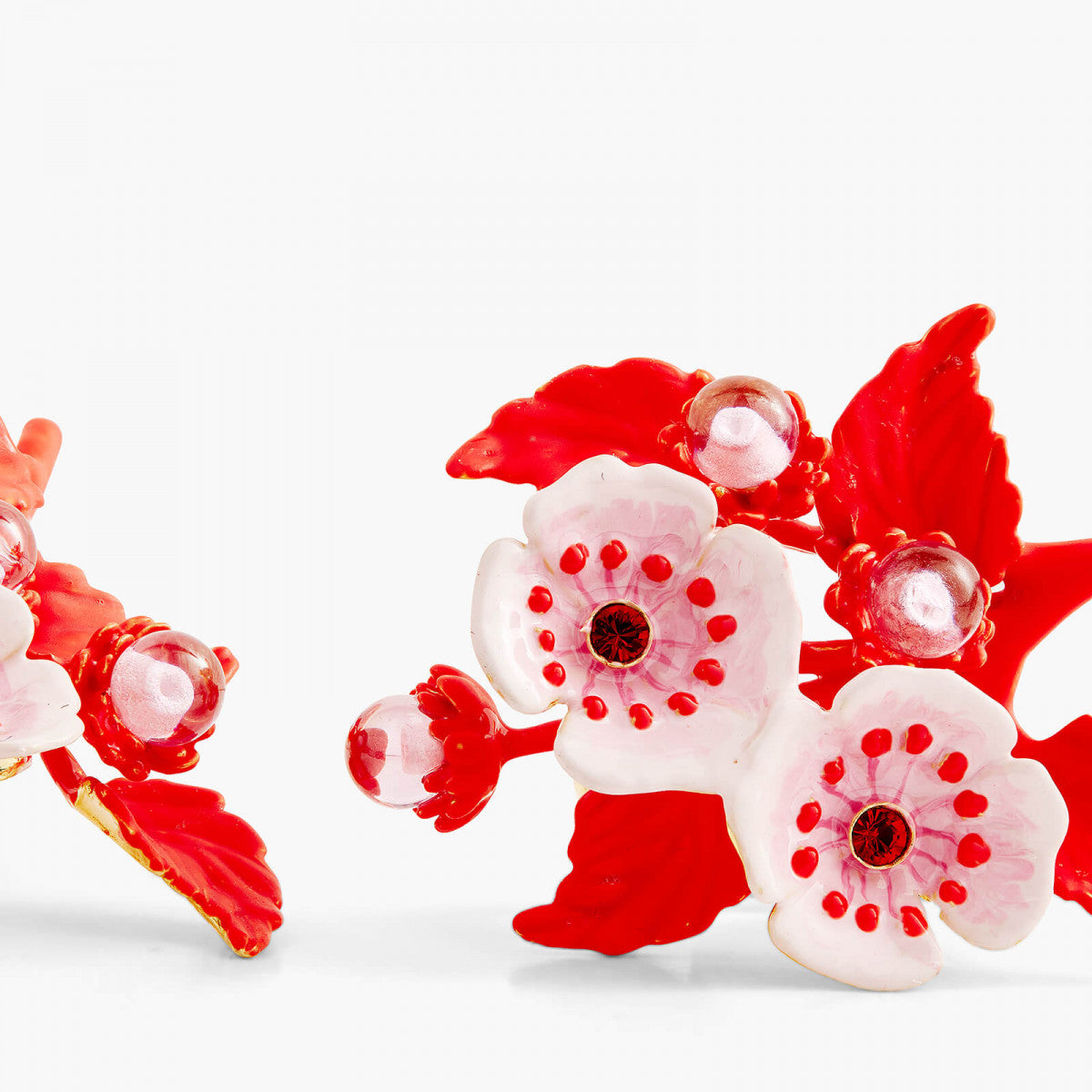 ANEMONE AND CRYSTAL POST EARRINGS