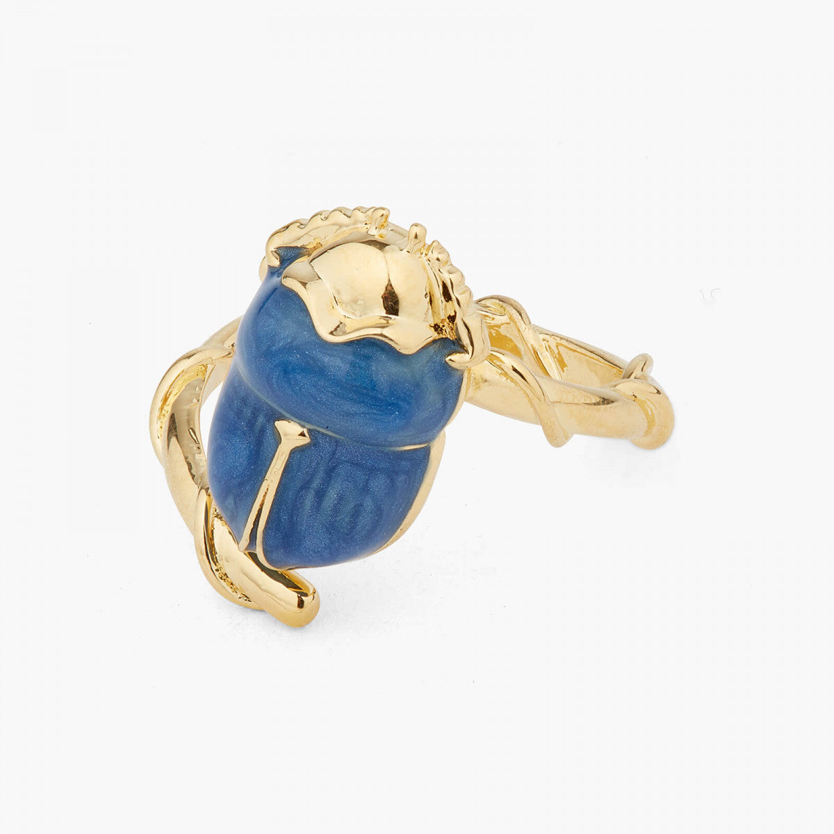 BLUE SCARAB BEETLE ADJUSTABLE RING