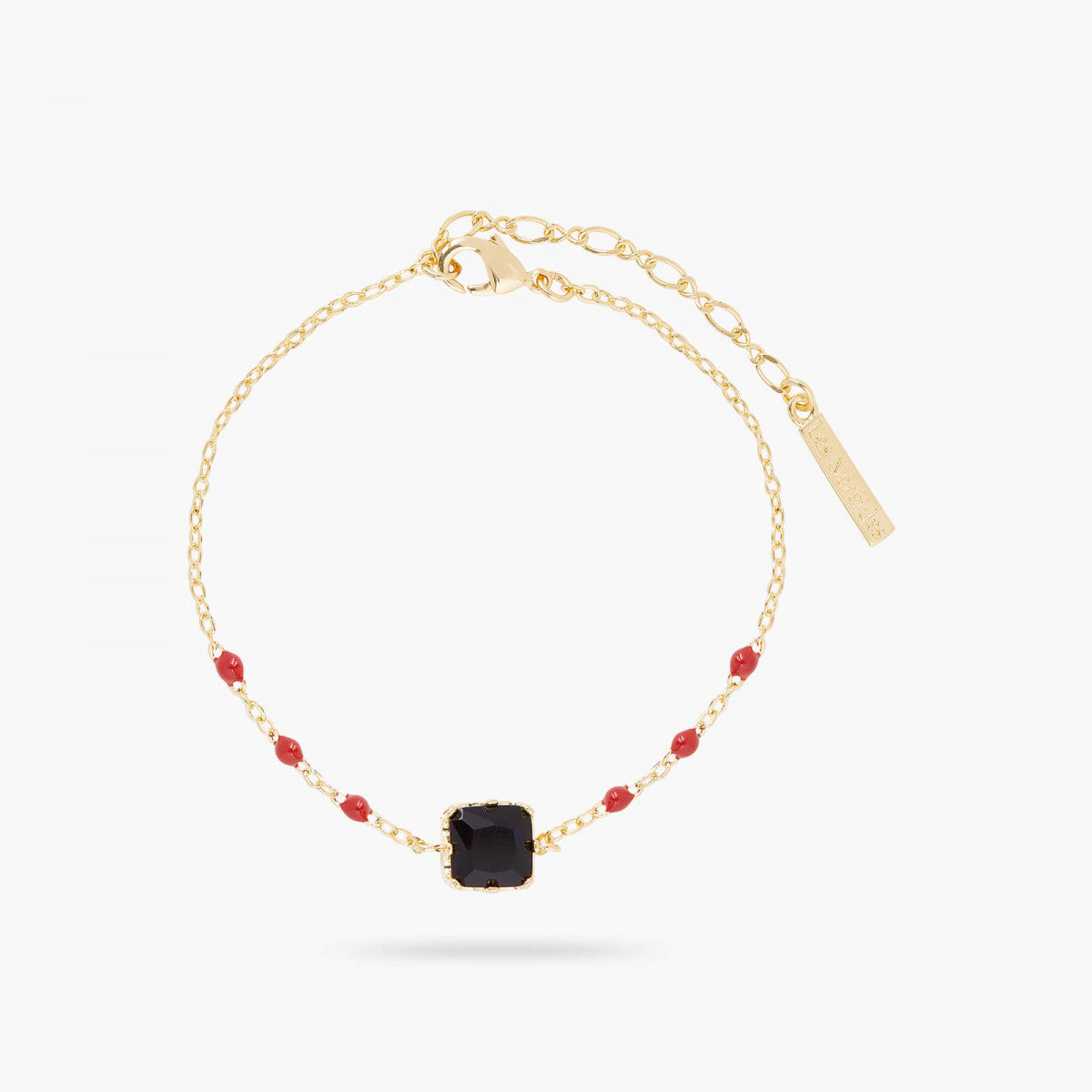 BLACK SQUARE STONE THIN BRACELET