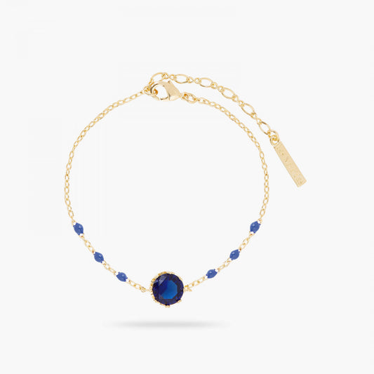 BLUE ROUND STONE THIN BRACELET