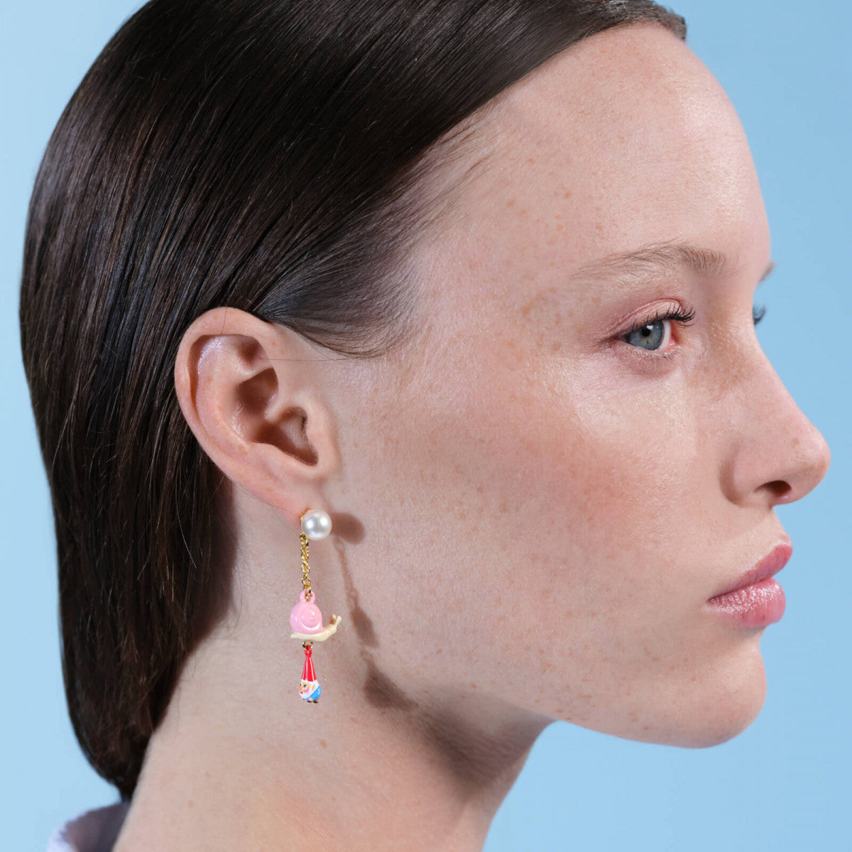 GARDEN GNOME AND SNAIL POST EARRINGS