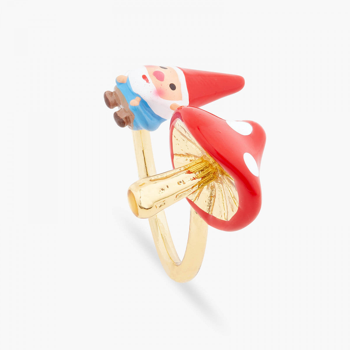 GARDEN GNOME AND MUSHROOM YOU AND ME ADJUSTABLE RING
