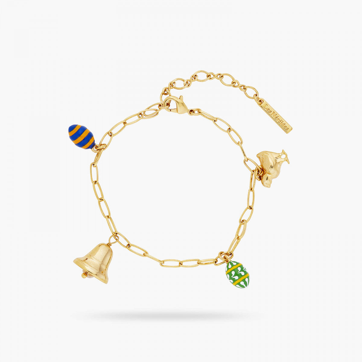 EASTER EGG AND BELL CHARM BRACELET