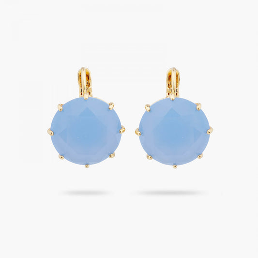 SKY BLUE DIAMANTINE ROUND STONE SLEEPER EARRINGS