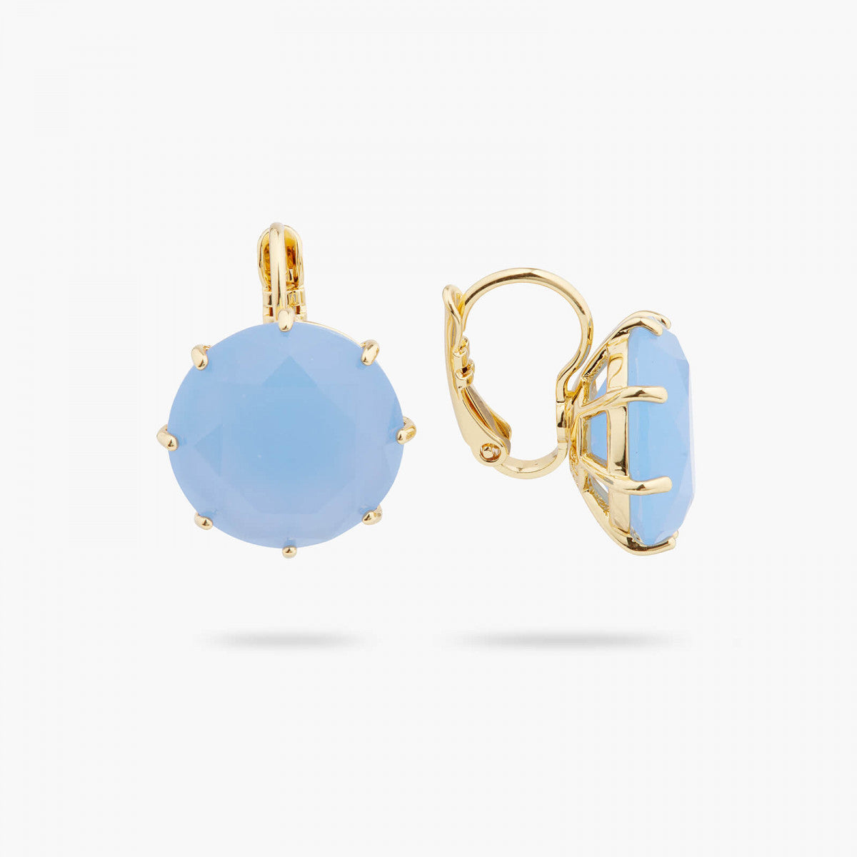 SKY BLUE DIAMANTINE ROUND STONE SLEEPER EARRINGS