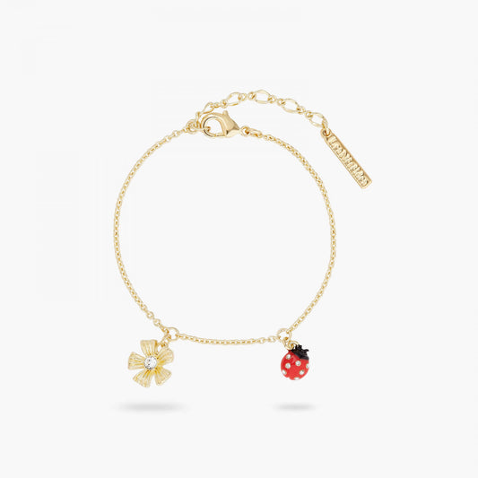 LADYBIRDS AND WOOD ANEMONE FINE BRACELET