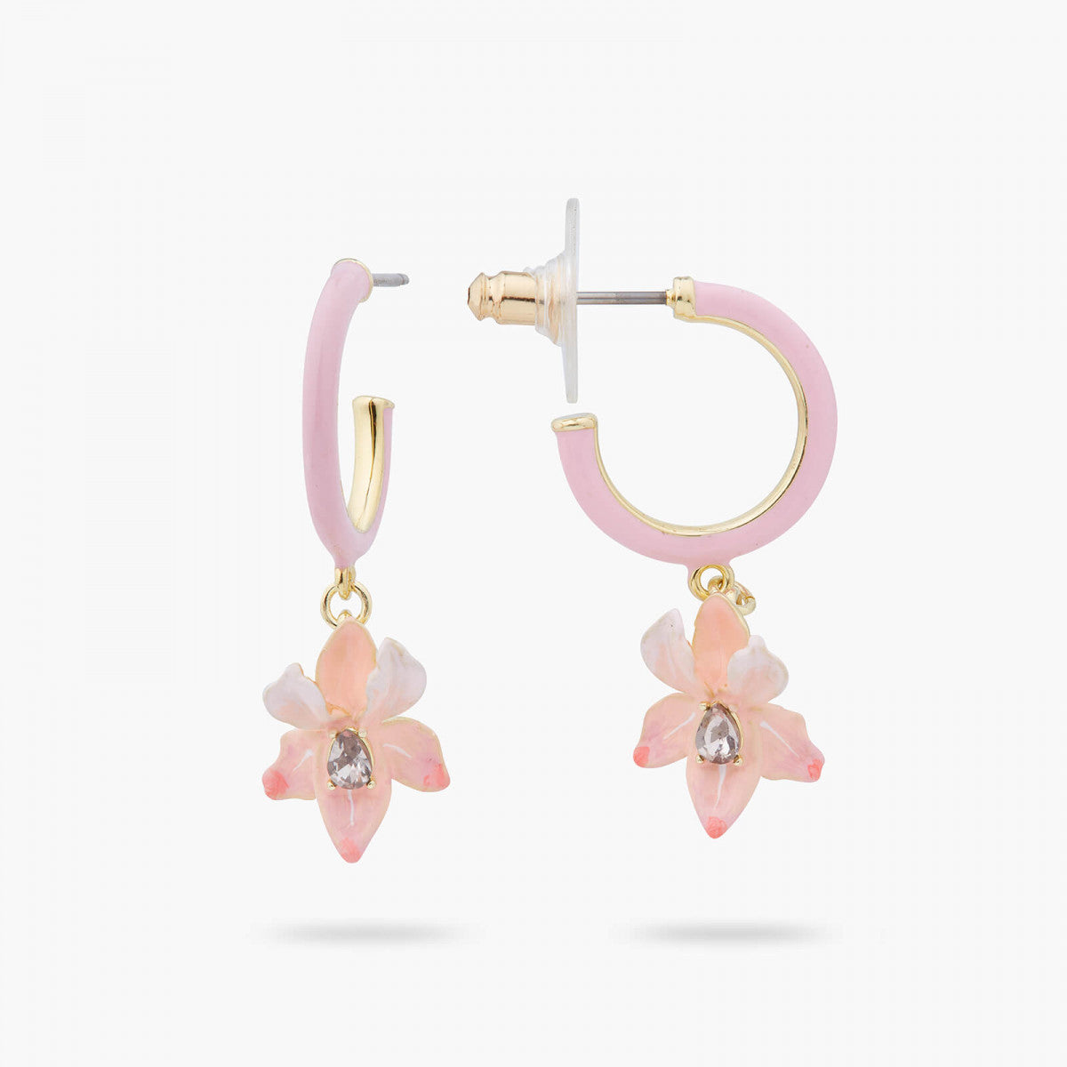 POWDER PINK IRIS POST EARRINGS