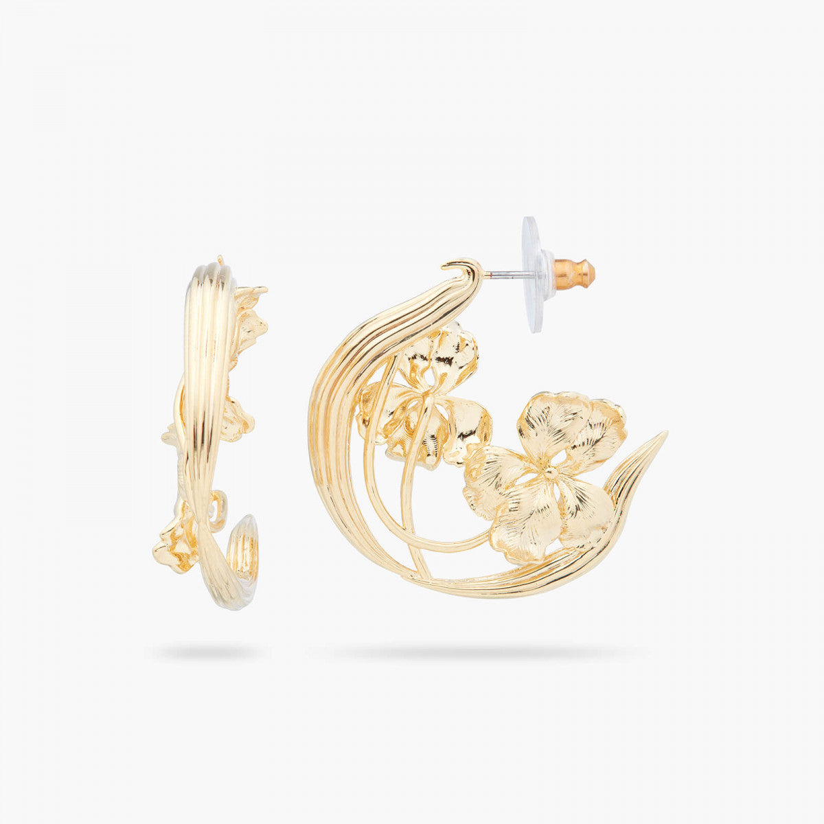 GOLD IRIS POST HOOP EARRINGS