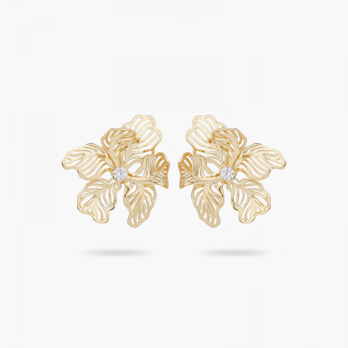 OPENWORK PETAL IRIS POST EARRINGS