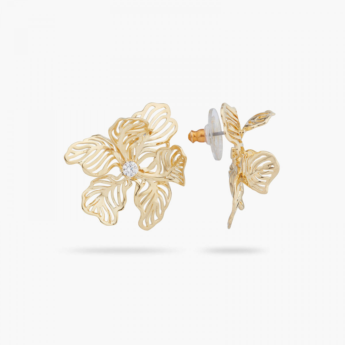 OPENWORK PETAL IRIS POST EARRINGS