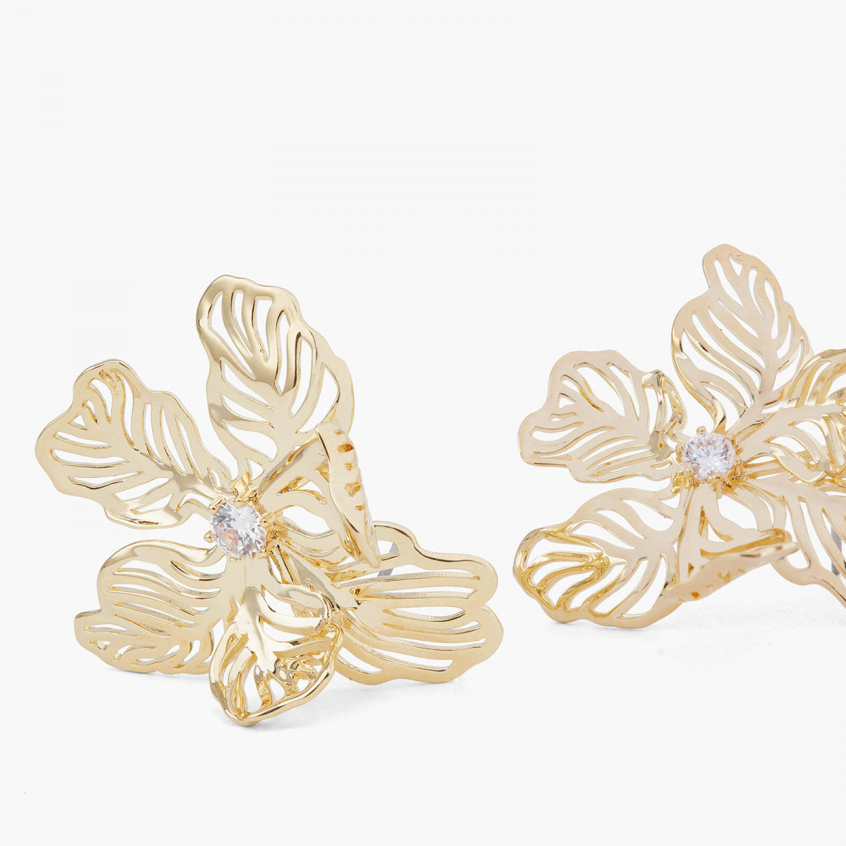 OPENWORK PETAL IRIS POST EARRINGS